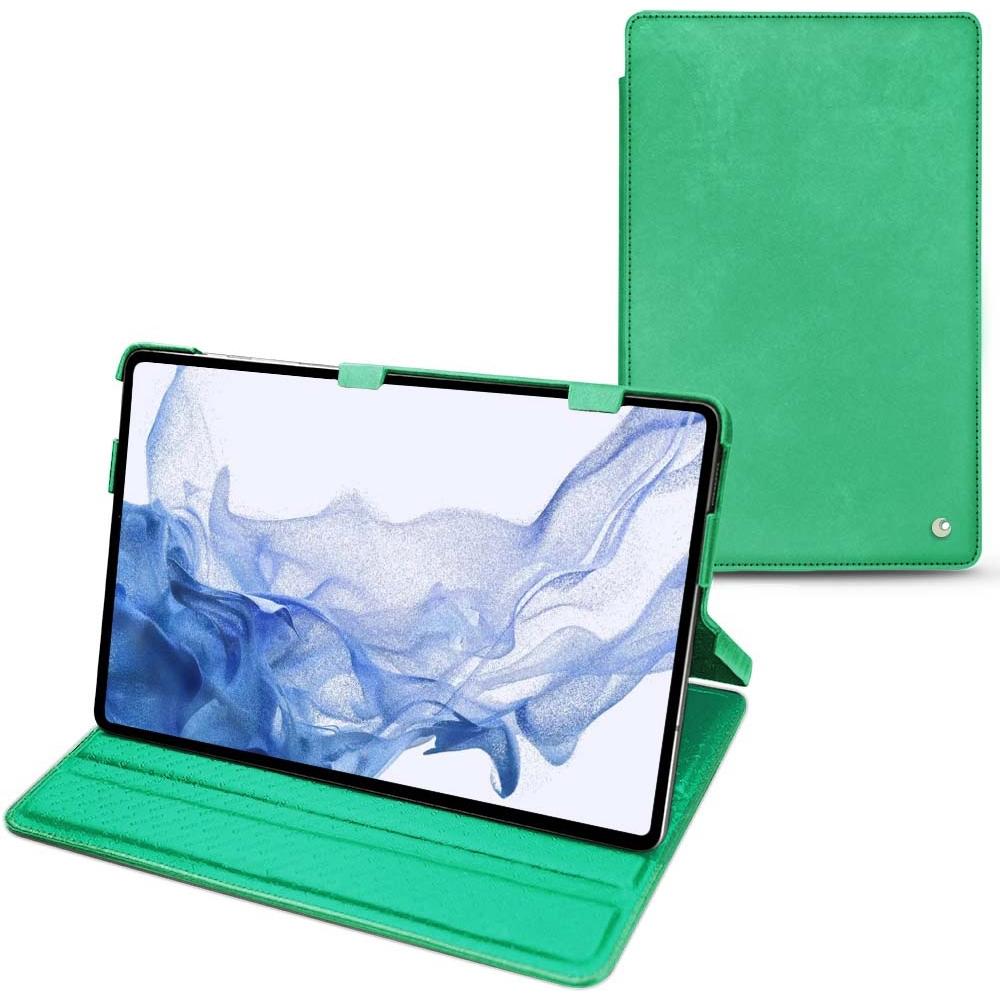 Noreve Lederschutzhülle horizontal (Galaxy Tab S8 Ultra), Tablet Hülle, Grün