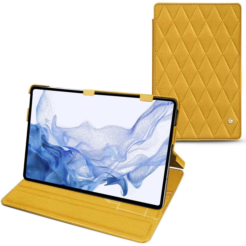 Noreve Lederschutzhülle horizontal (Galaxy Tab S8 Ultra), Tablet Hülle, Orange