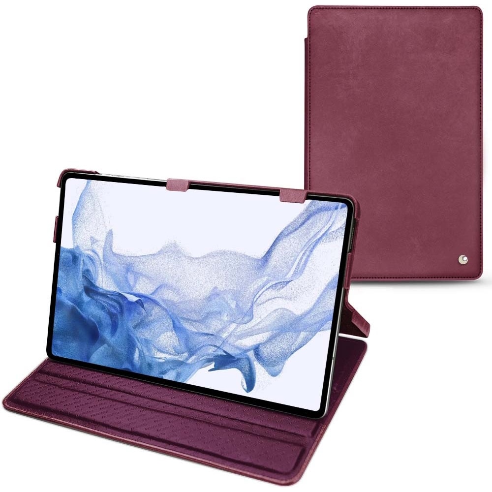 Noreve Lederschutzhülle horizontal (Galaxy Tab S8 Ultra), Tablet Hülle, Violett