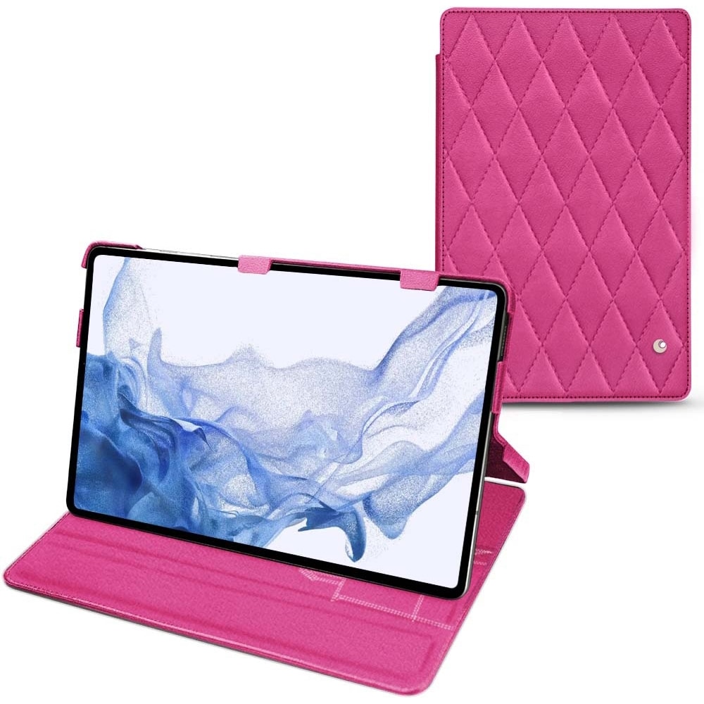 Noreve Lederschutzhülle horizontal (Galaxy Tab S8 Ultra), Tablet Hülle, Rosa