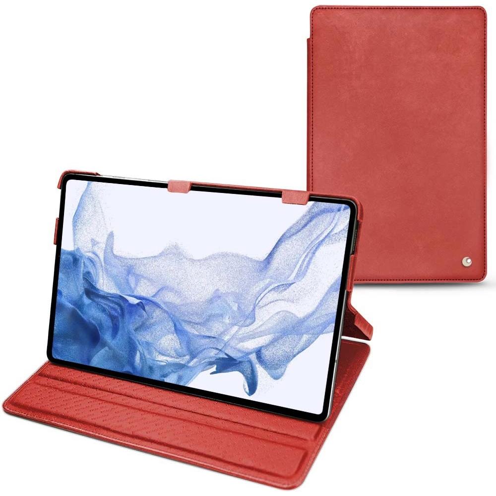 Noreve Lederschutzhülle horizontal (Galaxy Tab S8 Ultra), Tablet Hülle, Rot