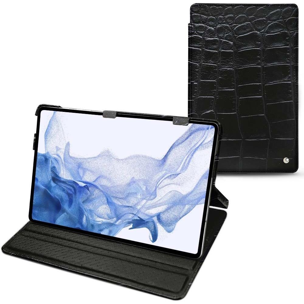 Noreve Lederschutzhülle horizontal (Galaxy Tab S8 Ultra), Tablet Hülle, Schwarz