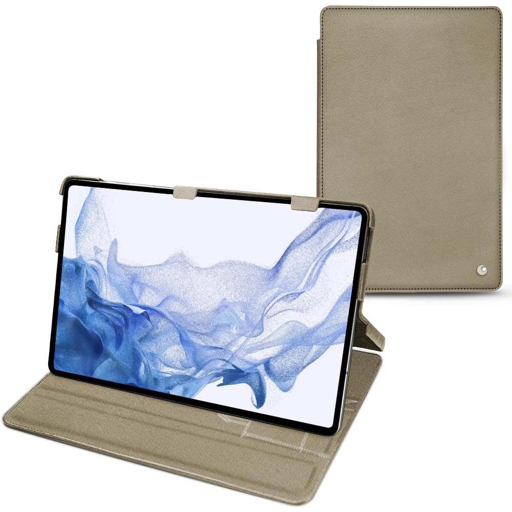 Noreve Lederschutzhülle horizontal (Galaxy Tab S8 Ultra), Tablet Hülle, Beige