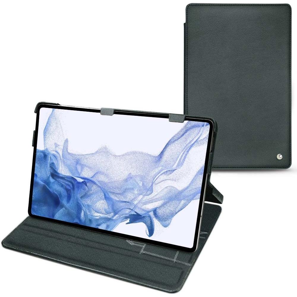 Thumbnail - Noreve Lederschutzhülle horizontal (Galaxy Tab S8 Ultra), Tablet Hülle, Blau