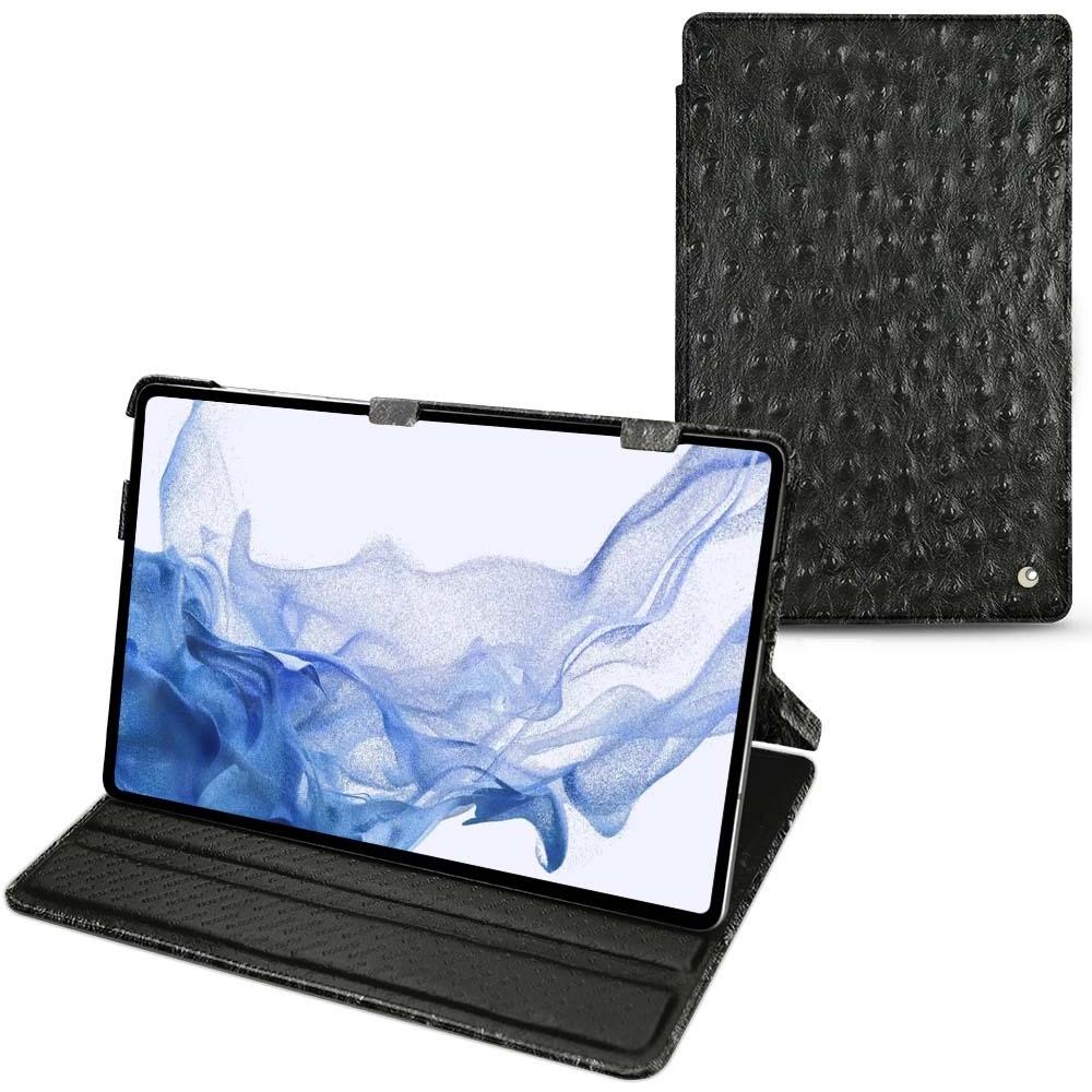 Noreve Lederschutzhülle horizontal (Galaxy Tab S8 Ultra), Tablet Hülle, Schwarz