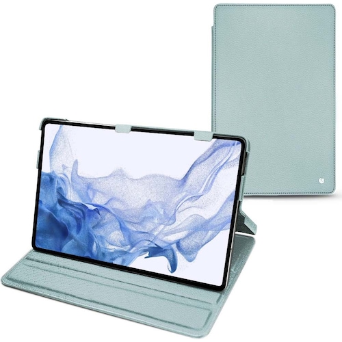 Noreve Lederschutzhülle horizontal (Galaxy Tab S8 Ultra), Tablet Hülle, Blau