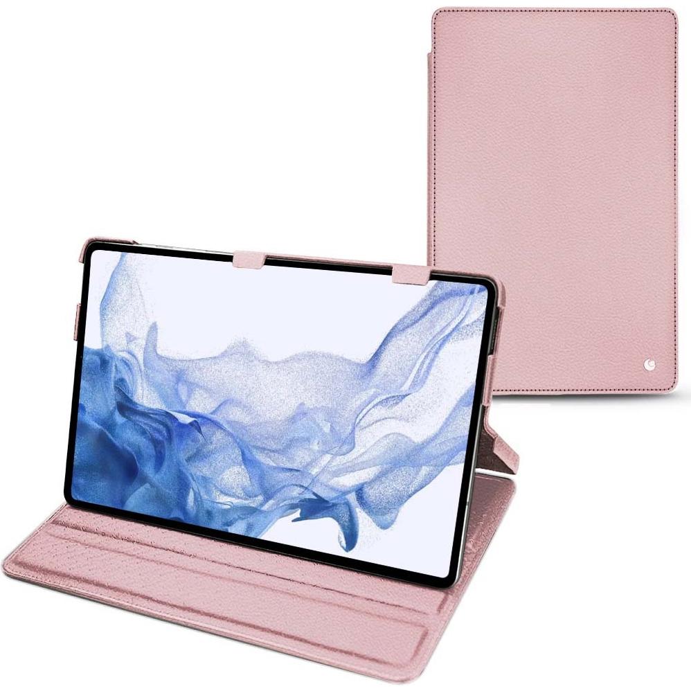 Thumbnail - Noreve Lederschutzhülle horizontal (Galaxy Tab S8 Ultra), Tablet Hülle, Rosa