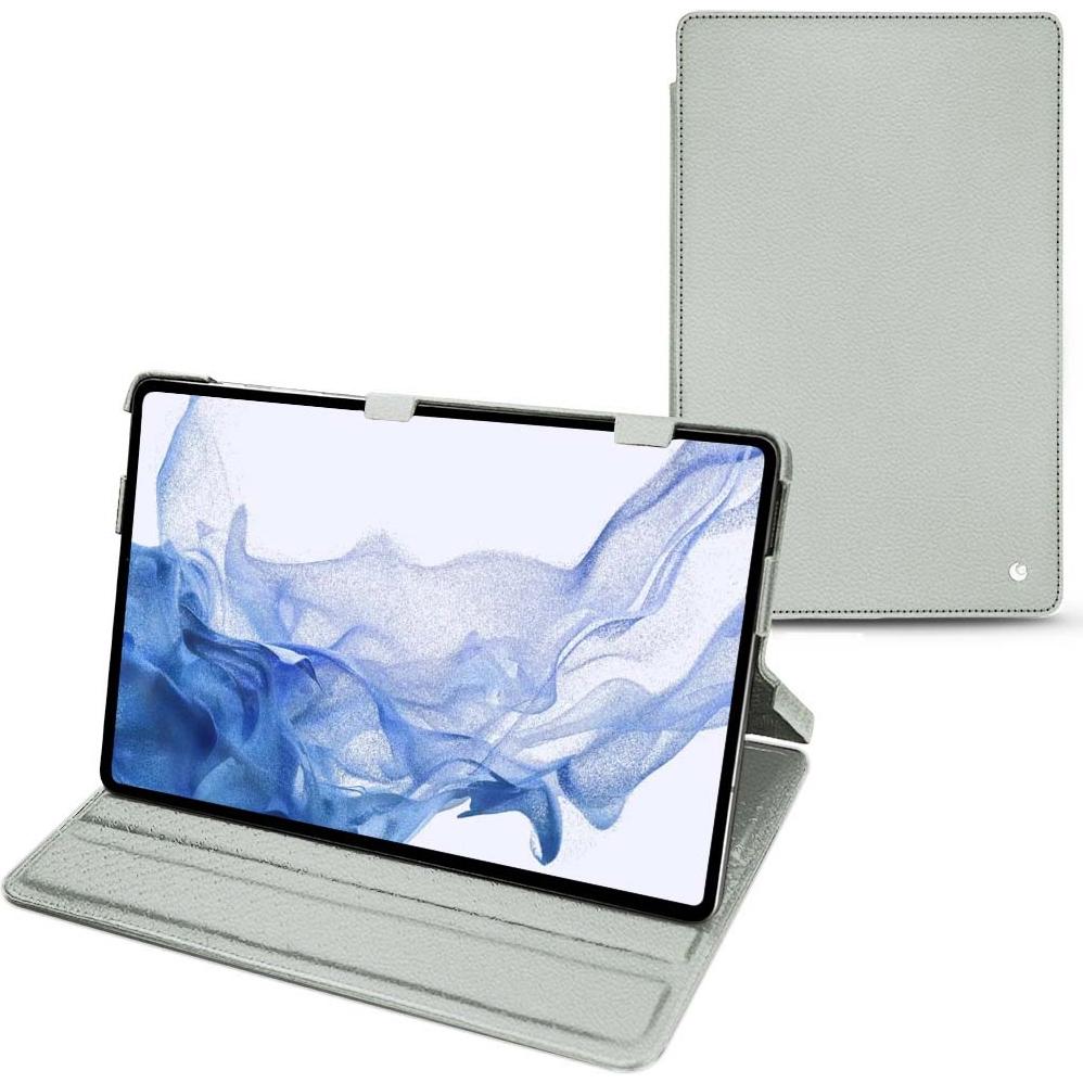 Noreve Lederschutzhülle horizontal (Galaxy Tab S8 Ultra), Tablet Hülle, Grau