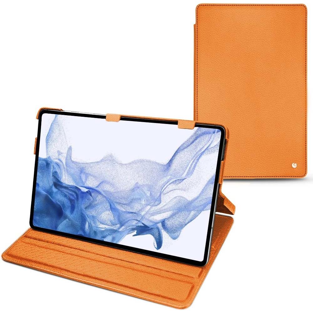 Noreve Lederschutzhülle horizontal (Galaxy Tab S8 Ultra), Tablet Hülle, Orange