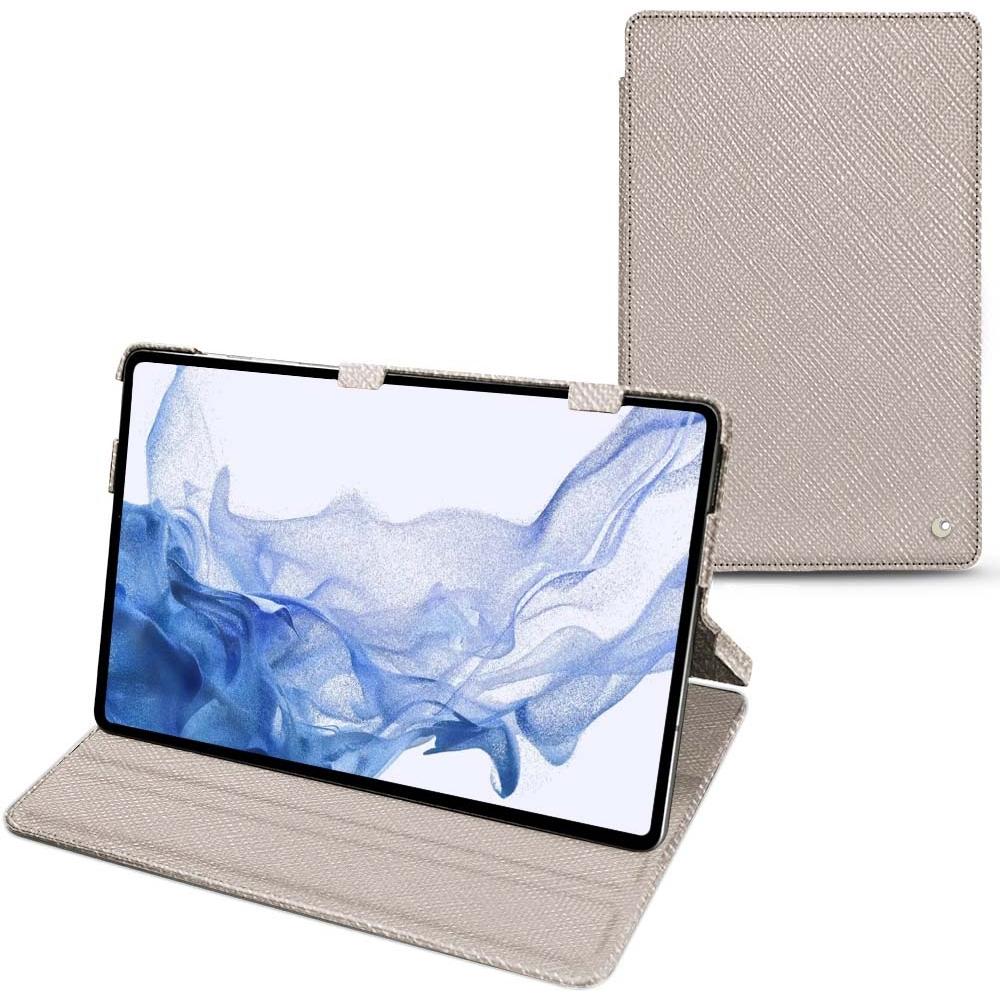 Noreve Lederschutzhülle horizontal (Galaxy Tab S8 Ultra), Tablet Hülle, Beige