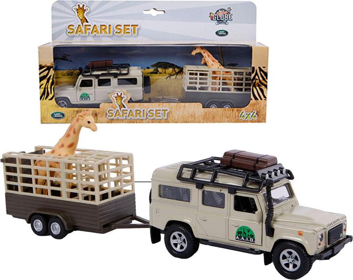 Actual product image Kids Globe Traffic Die cast Land Rover with giraffe pendant