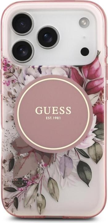 Actual product image Guess - IML Flower & Tonal Circle MagSafe (GUHMP17LHFWBDCEP) - iPhone 17 Pro - Pink (Apple iPhone 17 Pro)