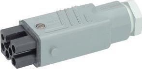 Actual product image Hirschmann STseries 3way socket w/strain relief,16A