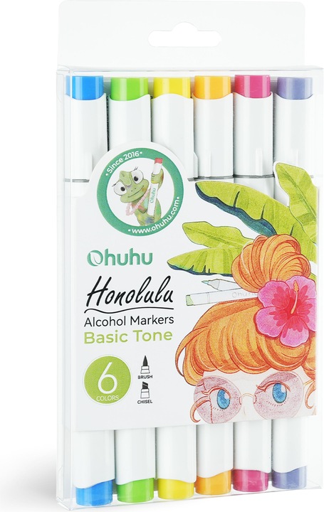 Produktbild Ohuhu Honolulu Kunstmarker (6 Stk.) - Grundfarben (Mehrfarbig, 6 x)