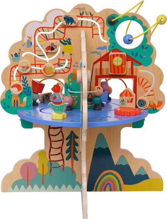 Manhattan Toy Playground Adventure Wooden Toddler Activity Center Manhattan Toy 160810 Playground Adventure Wooden Toddler Activity Center  for 12 months and above with Gliders, Abacus Track, Spinners, Spring Toys  and