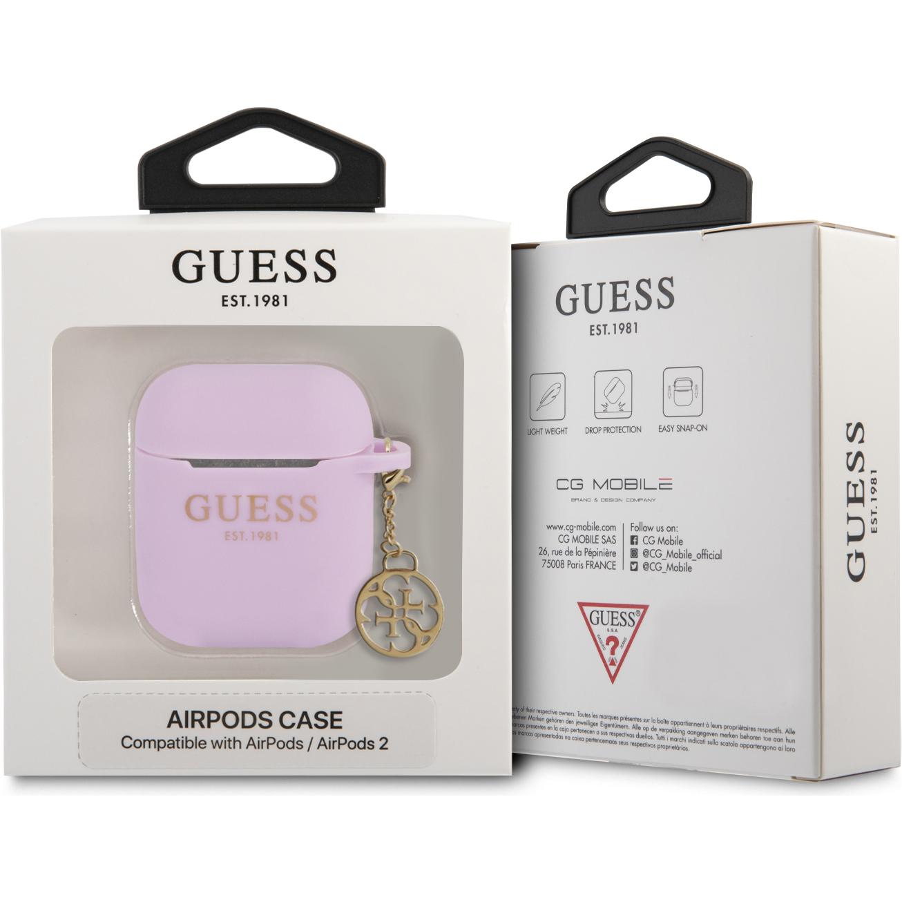 Thumbnail - Guess Case mit Anhänger (Kopfhörer Tasche), Kopfhörertasche + Schutzhülle, Rosa