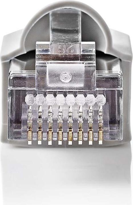 Immagine prodotto Nedis Spina RJ45 | CAT5 UTP solido | dritto | Placcato oro | 10 pezzi | PVC | Grigio / Trasparente (UTP, CAT5, 10 m)