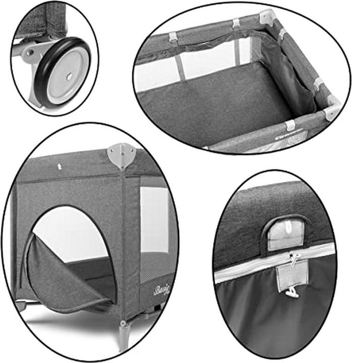 Productafbeelding Caretero Reisbed Basic Plus Grafiet (60 x 120 cm)