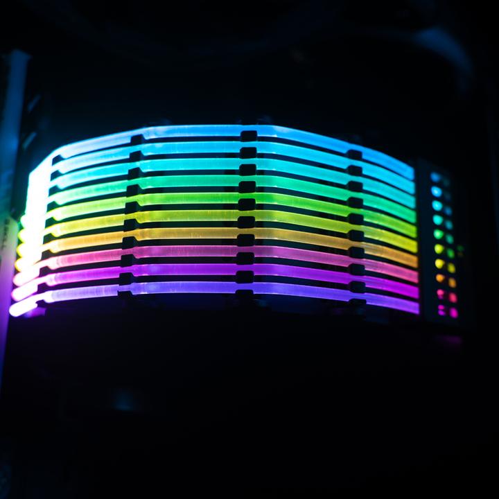 Actual product image Jonsbo DY-1 ARGB lighting for mainboard power cable (RGB)