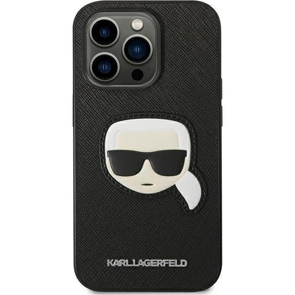 Thumbnail - Karl Lagerfeld KLHCP14LSAPKHK iPhone 14 Pro 6,1" czarny/black hardcase Saffiano Karl's Head Patch (Apple iPhone 14 Pro),...