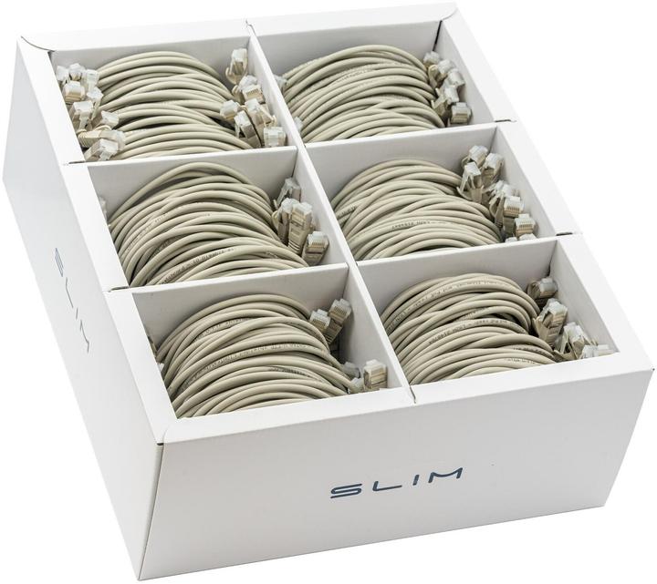 Actual product image SLIM Slimpatch cable RJ-45, Cat 6A, U/FTP, 1.5 m, grey, 60-pack (U/FTP, CAT6a, 1.50 m)