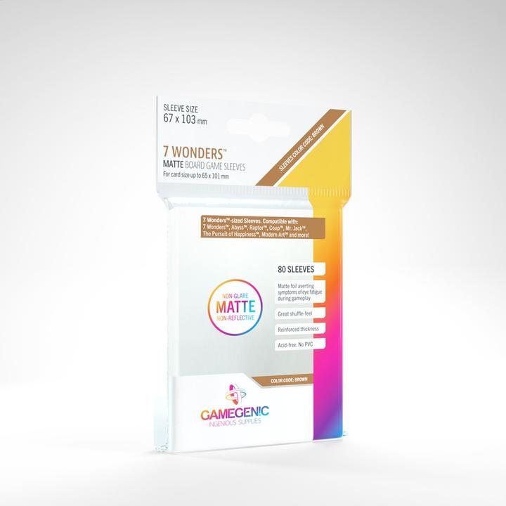 Produktbild Gamegenic GGS10059 - MATTE 7 Wonders Hüllen 67 x 103 mm - Transparent (80 Hüllen)