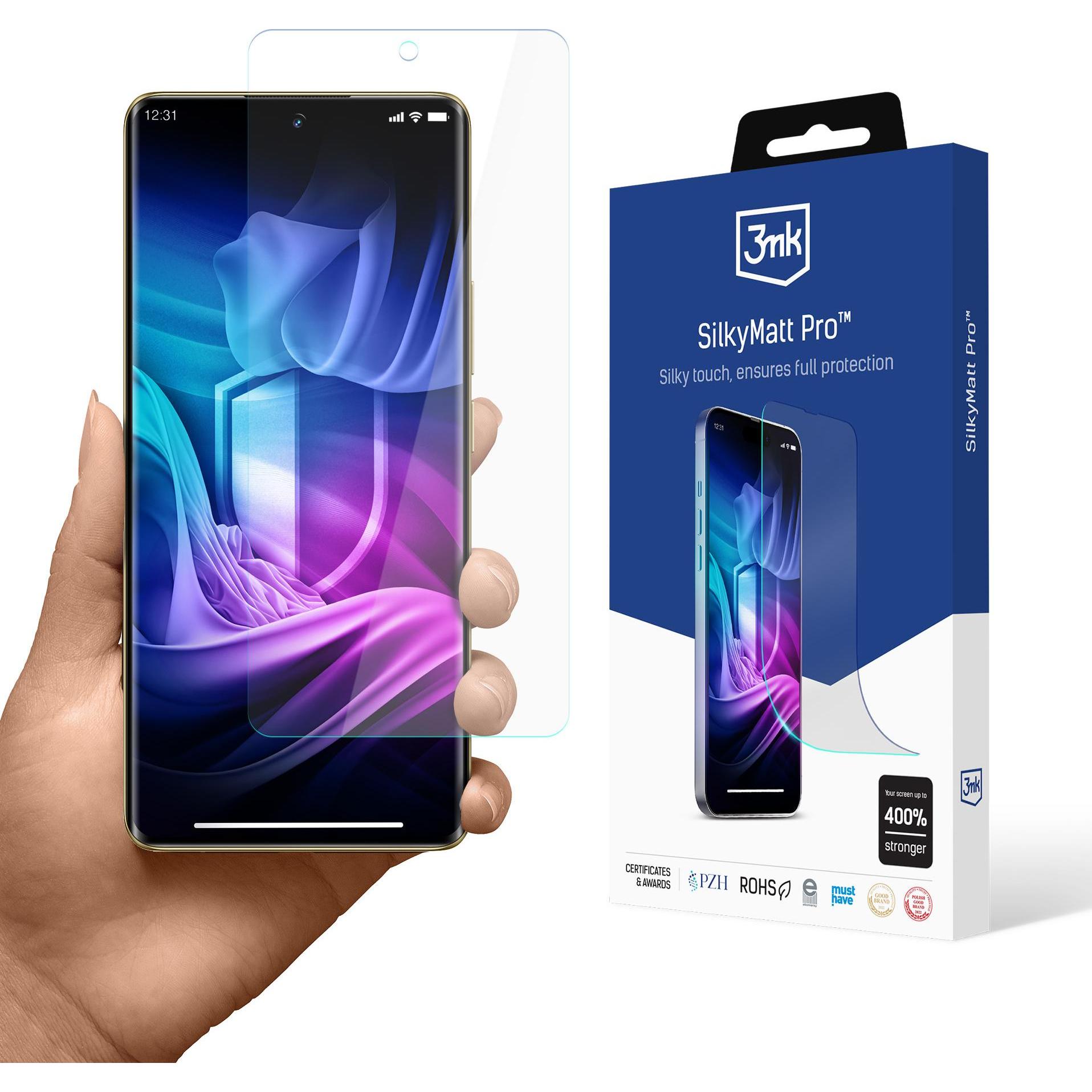 3MK Silky Matt Pro Realme 12 Pro/12 Pro+ Matowa folia ochronna (1 Stück, Realme 12 Pro+), Smartphone Schutzfolie, Grau