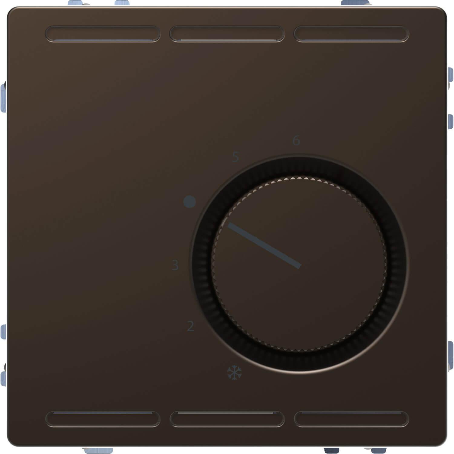 Merten RTR 24 V m. Wechselk. u. Zentralpl., MEG5763-6052, Thermostat, Bronze