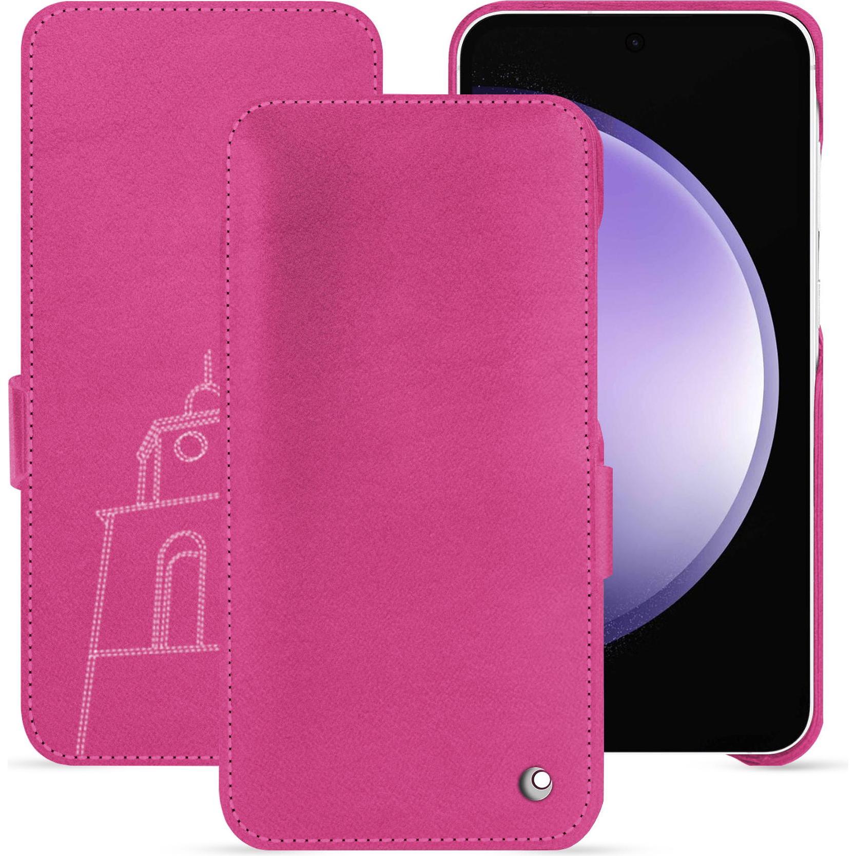 Noreve Lederschutzhülle horizontal (Samsung Galaxy S23 FE), Smartphone Hülle, Rosa