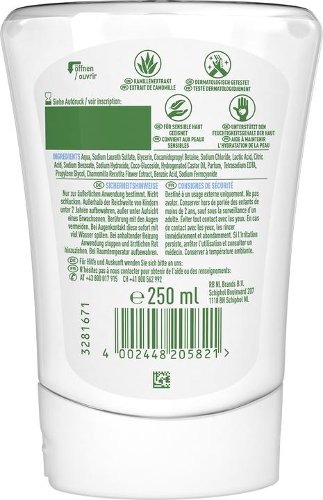 Immagine prodotto Dettol Ricarica di sapone igienico No-Touch alla camomilla - 250 ml (Ricarica, 250 ml)
