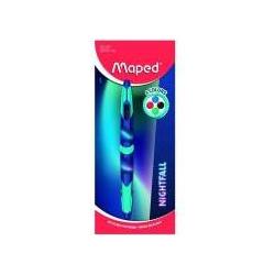 Thumbnail - Maped, Schreibstifte, Vierfarb-Kugelscheiber Twin Tip NIGHTFALL, Blister (Blau, 1 x)