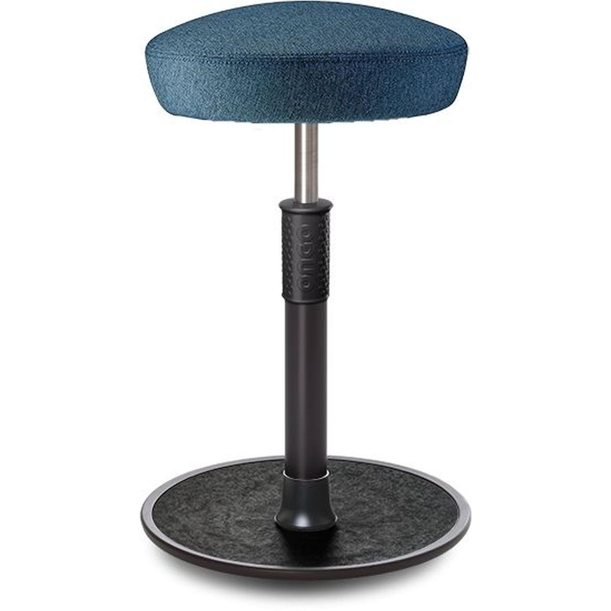 Ongo, Bürostuhl, Sitz- Stehhocker Free Tall Hutsitz Camira Rivet Ozeanblau schwarz /schwarz