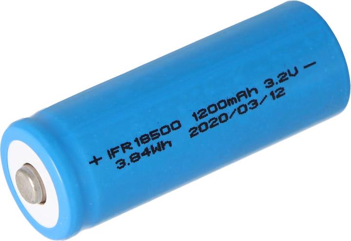 Actual product image EIZfan Battery IFR 18500 LiFePo4 Button Top with head unprotected (1 pcs., 18500, 1200 mAh)