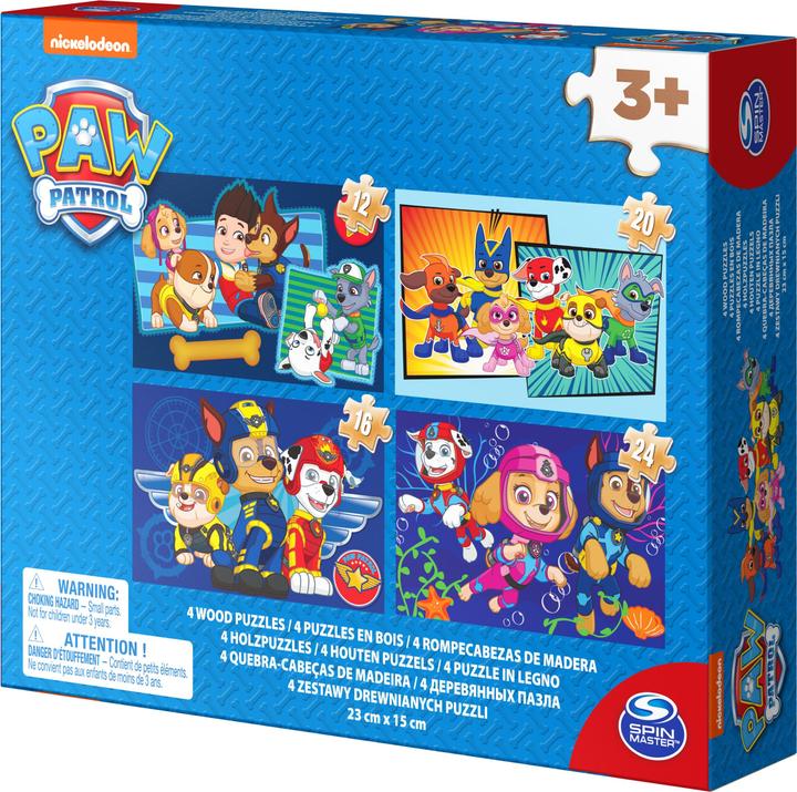 Actual product image Spin Master Paw Patrol Shoe Box Wood Puzzle 4 Pack (4 pieces)