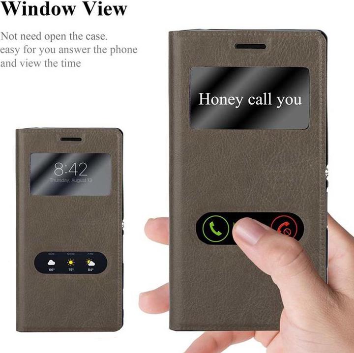 Produktbild Cadorabo Book mit View Doppelfenster Cover (Sony Xperia M2, Sony Xperia M2 Aqua)