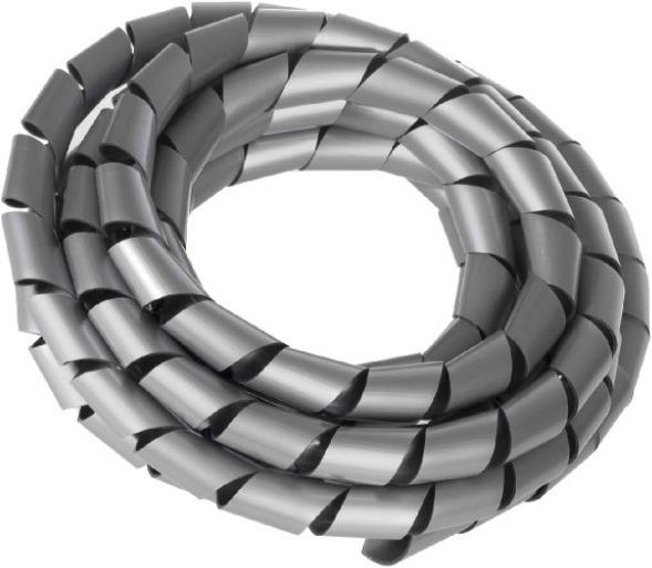 Produktbild Maclean MCTV-687S - Spiralkabelschlauch, 3 m, silber, 20,4 x 22 mm (Kabelspiralschlauch, 300 cm)