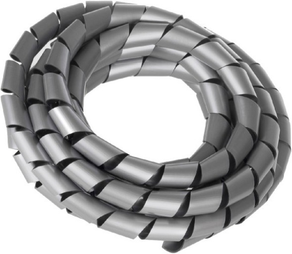 Produktbild Maclean MCTV-687S - Spiralkabelschlauch, 3 m, silber, 20,4 x 22 mm (Kabelspiralschlauch, 300 cm)