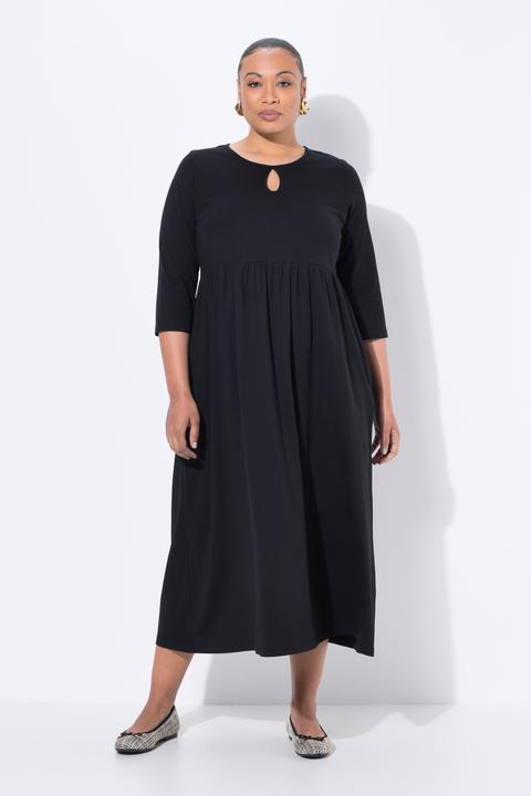 Produktbild Ulla Popken Jersey-Maxikleid, Rundhals, Keyhole, 3/4-Arm, Taschen (60)