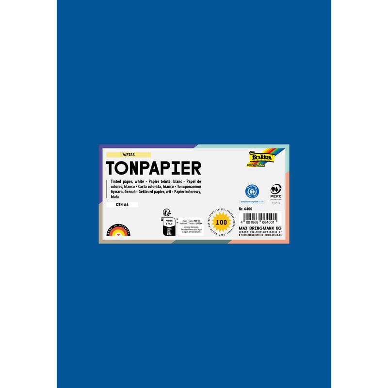 Thumbnail - Folia, Bastelpapier, Tonpapier, DIN A4, 130 g/qm, k”nigsblau (130 g/m², 100 x)