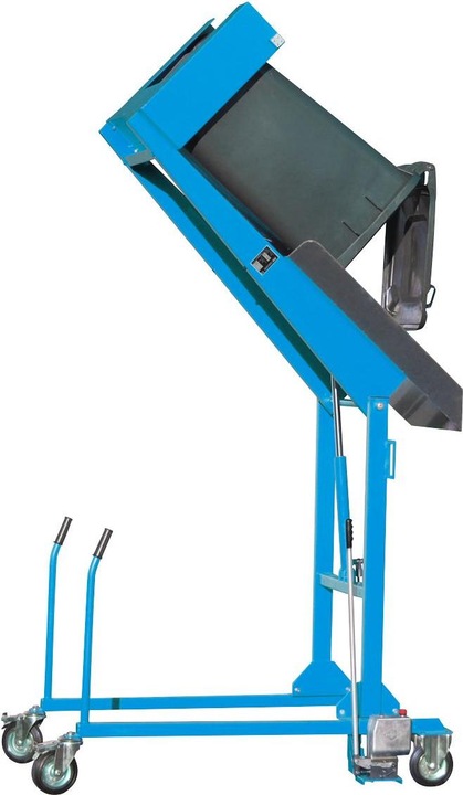 Immagine prodotto eurokraft pro Dispositivo per il ribaltamento di cassonetti, idraulico, con pompa manuale, blu