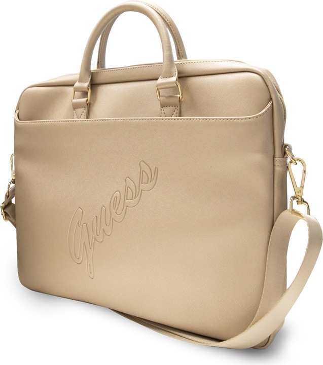 Actual product image Guess Saffiano Vintage Scrip Computer Bag (15")