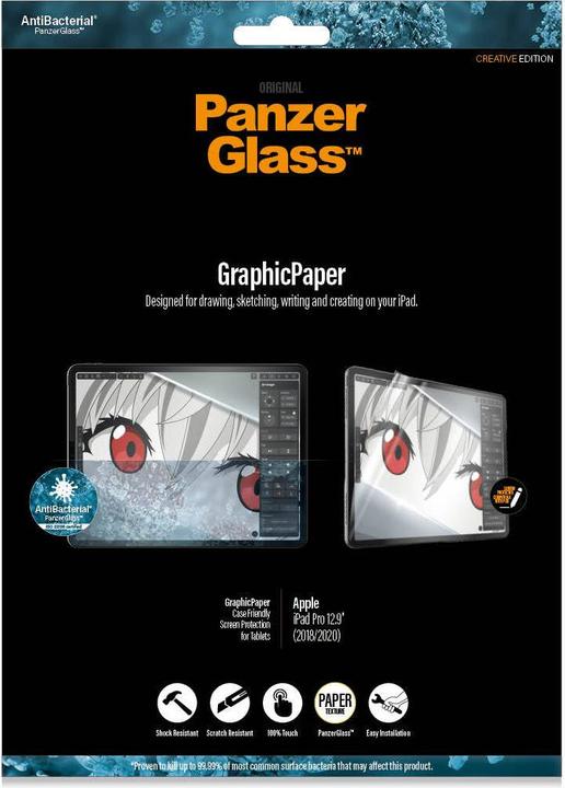 Immagine prodotto PanzerGlass Carta grafica (1 pz., Apple iPad Pro 12.9 2018, Apple iPad Pro 12.9 2020, Apple iPad Pro 12.9 2021, Apple iPad Pro 12.9 2022)