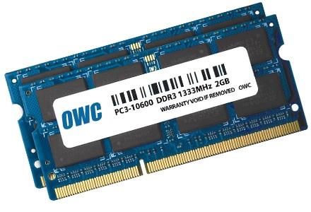 Productafbeelding OWC 4GB geheugenupgradeset 2 x 2GB PC10600 DDR3 1333MHz SO-D (2 x 2GB, 1333 MHz, DDR3 RAM, SO-DIMM)