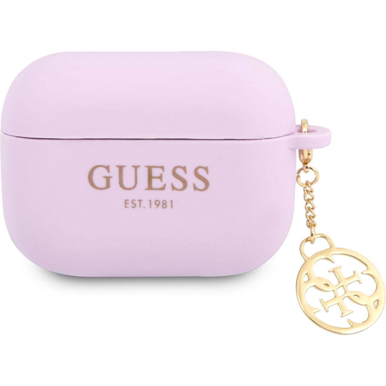 Guess Case mit Anhänger (Kopfhörer Hülle), Kopfhörertasche + Schutzhülle, Violett