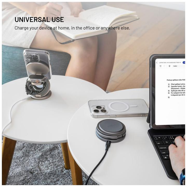 Actual product image Fixed MagPowerstation Round, grey (15 W)