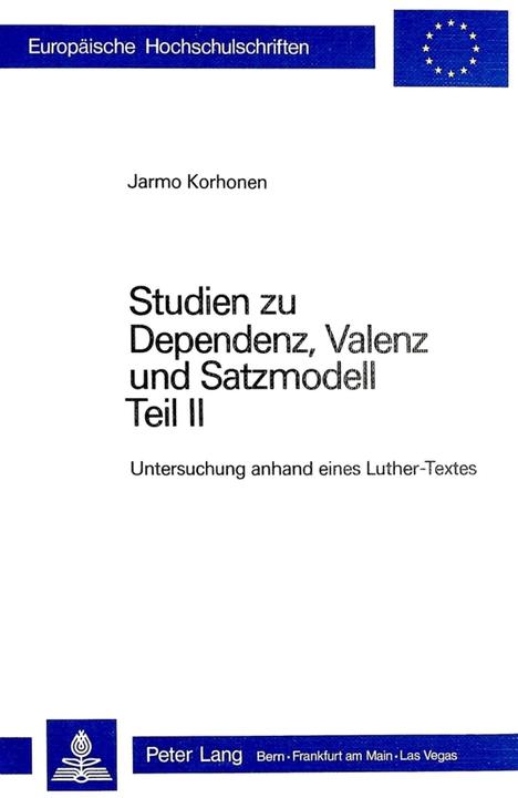 Etichetta energetica Studien zu Dependenz, Valenz und Satzmodell (Jarmo Korhonen, 1978)
