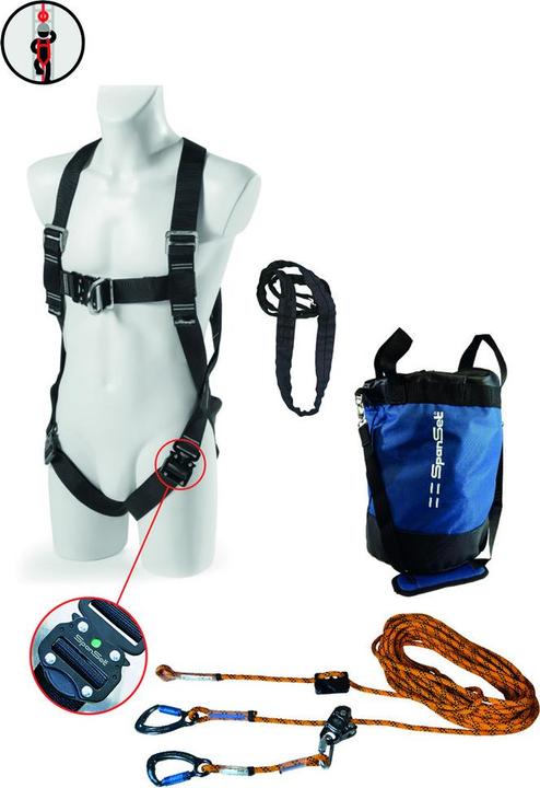 SpanSet Hoogteveiligheidskit SK-301/302 voor ladders en masten (Hoogte veiligheidsset, 100 kg)