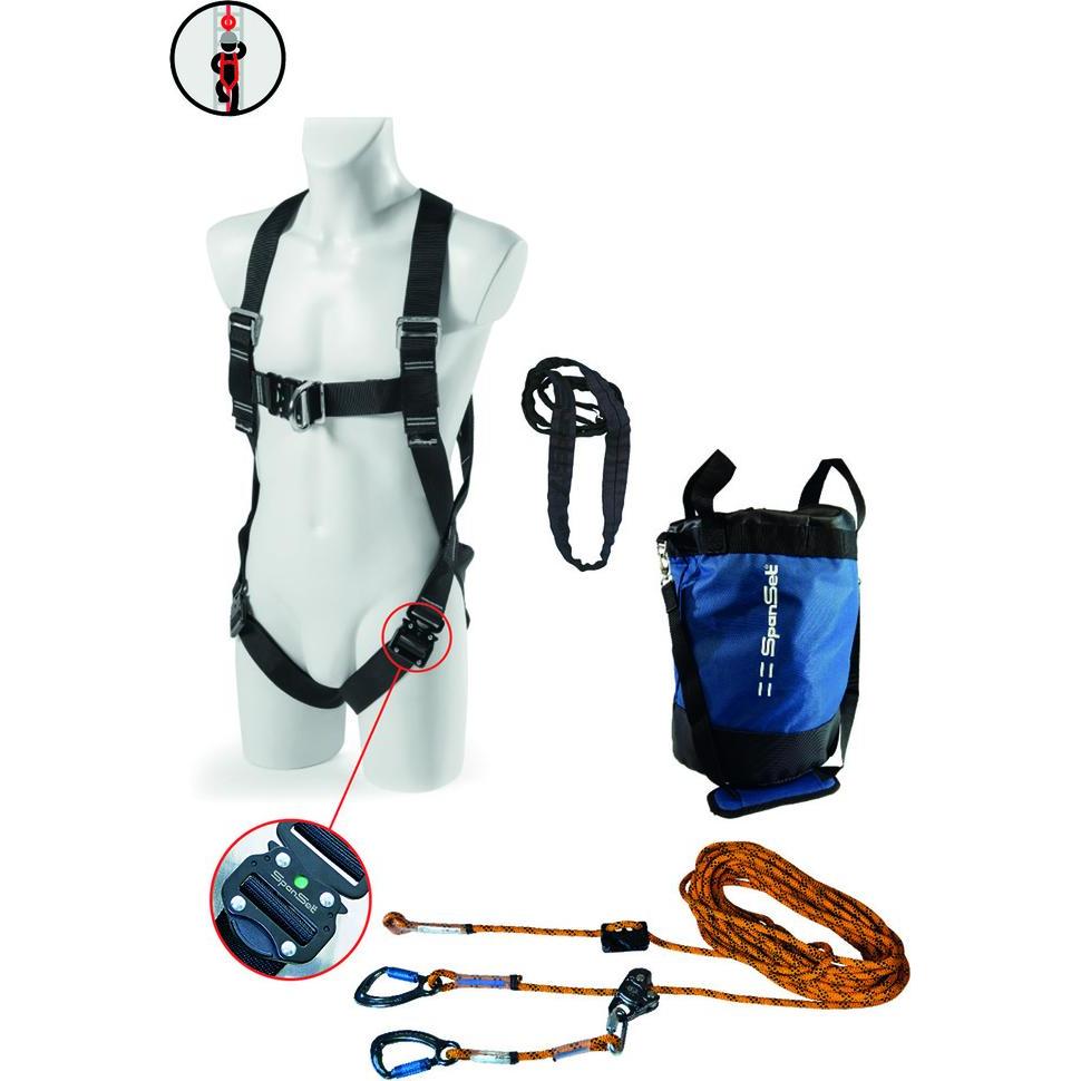 SpanSet, Protezione anticaduta, Kit di sicurezza in altezza SK-301/302 per scale e pali (Set di sicurezza in altezza, 100 kg)