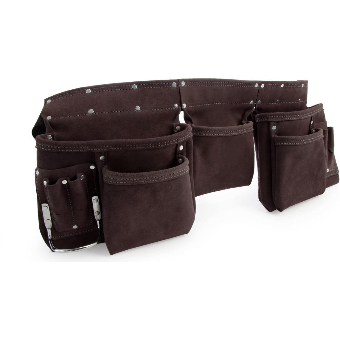 Toolnation, Werkzeugkoffer, XTR0920001 Werkzeuggürtel aus Wildleder 11 Taschen