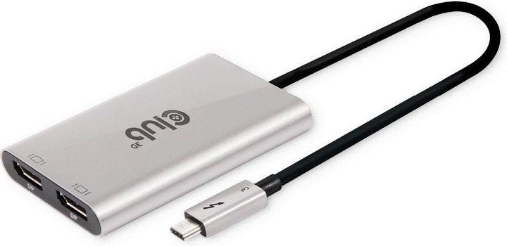 Produktbild Club 3D Club3D Adapter Thunderbolt 3 > 2x DP 1.2 4K@60Hz aktiv St/Bu retail (Thunderbolt, 10.80 cm)